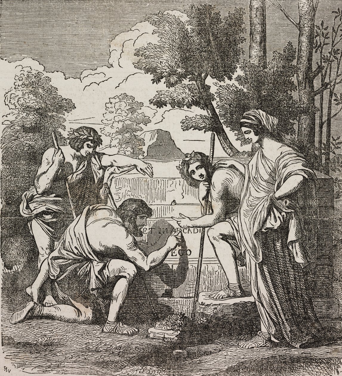Herders van Arcadië (illustratie) door Nicolas Poussin