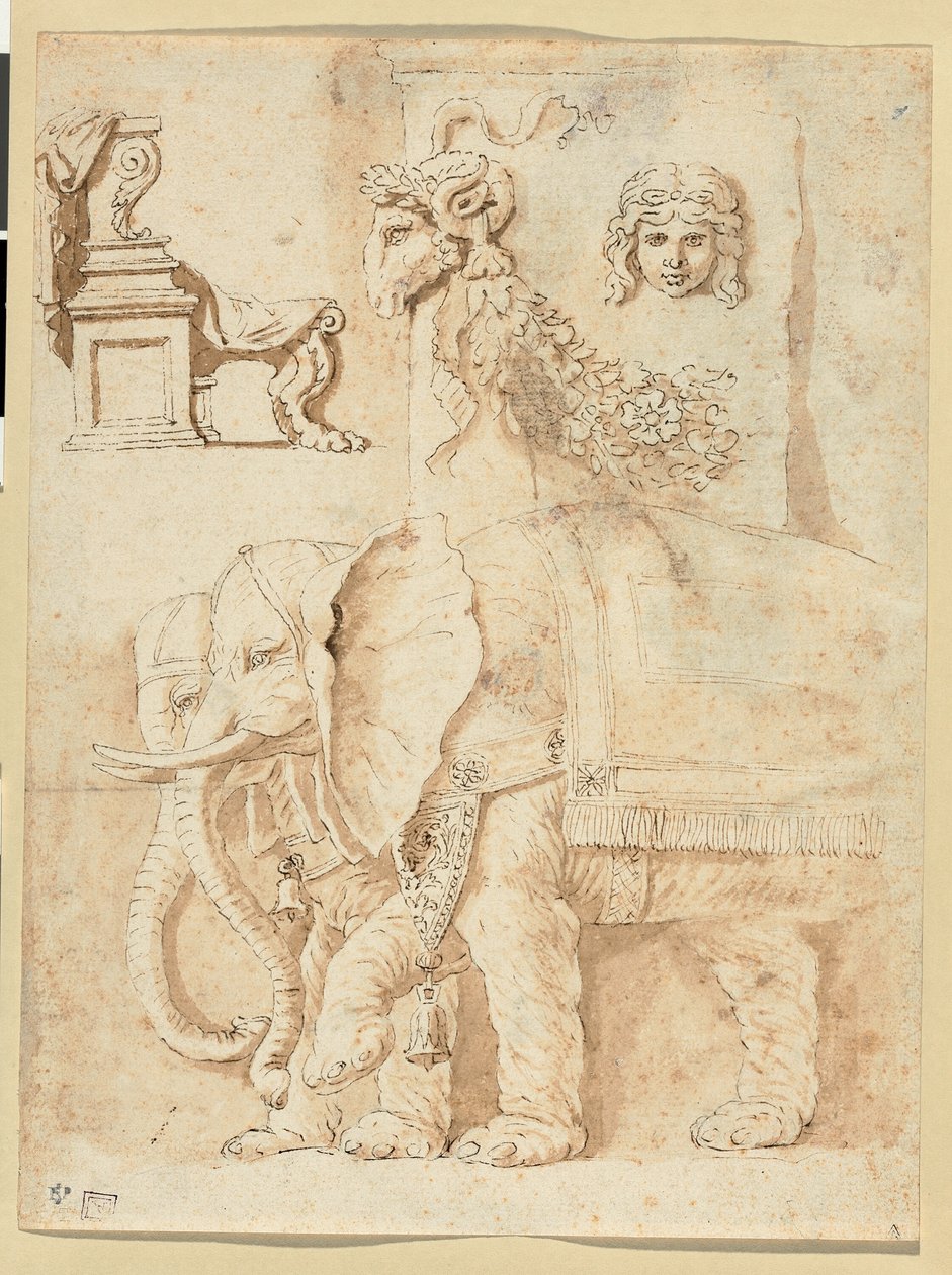 Studies naar Andrea Mantegna, Giulio Romano en de Antieken door Nicolas Poussin