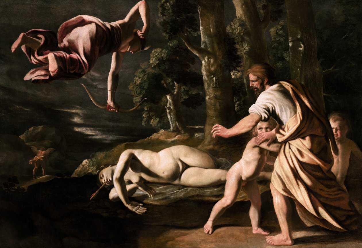 De dood van Chione door Nicolas Poussin