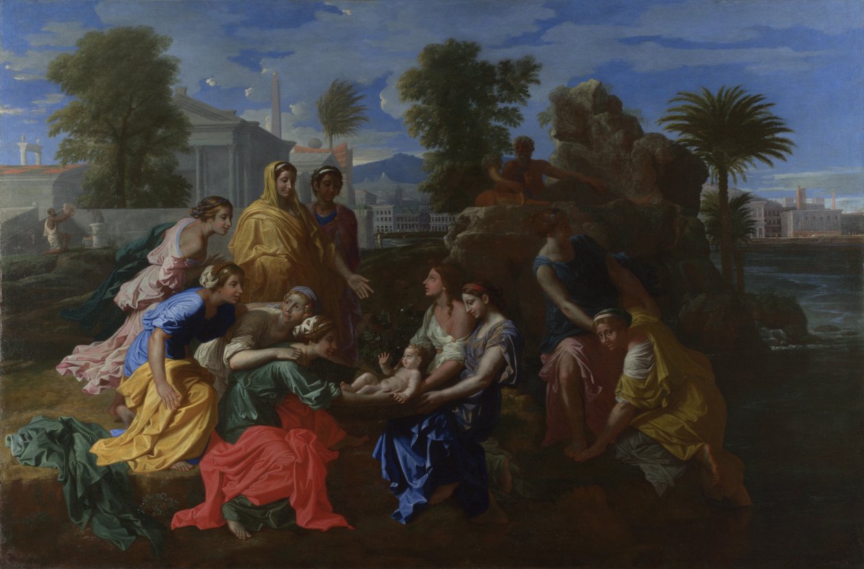 De Vondst van Mozes, 1651 door Nicolas Poussin