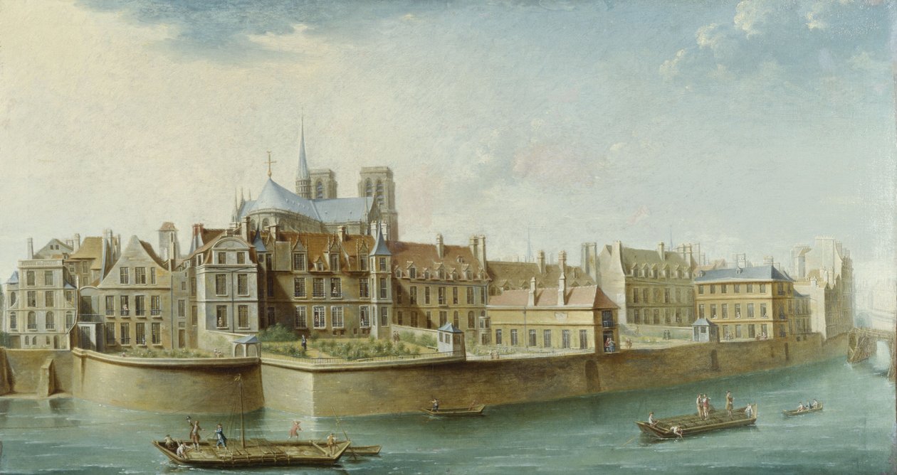 Het klooster Notre-Dame, gezien vanaf Île Saint Louis (quai d