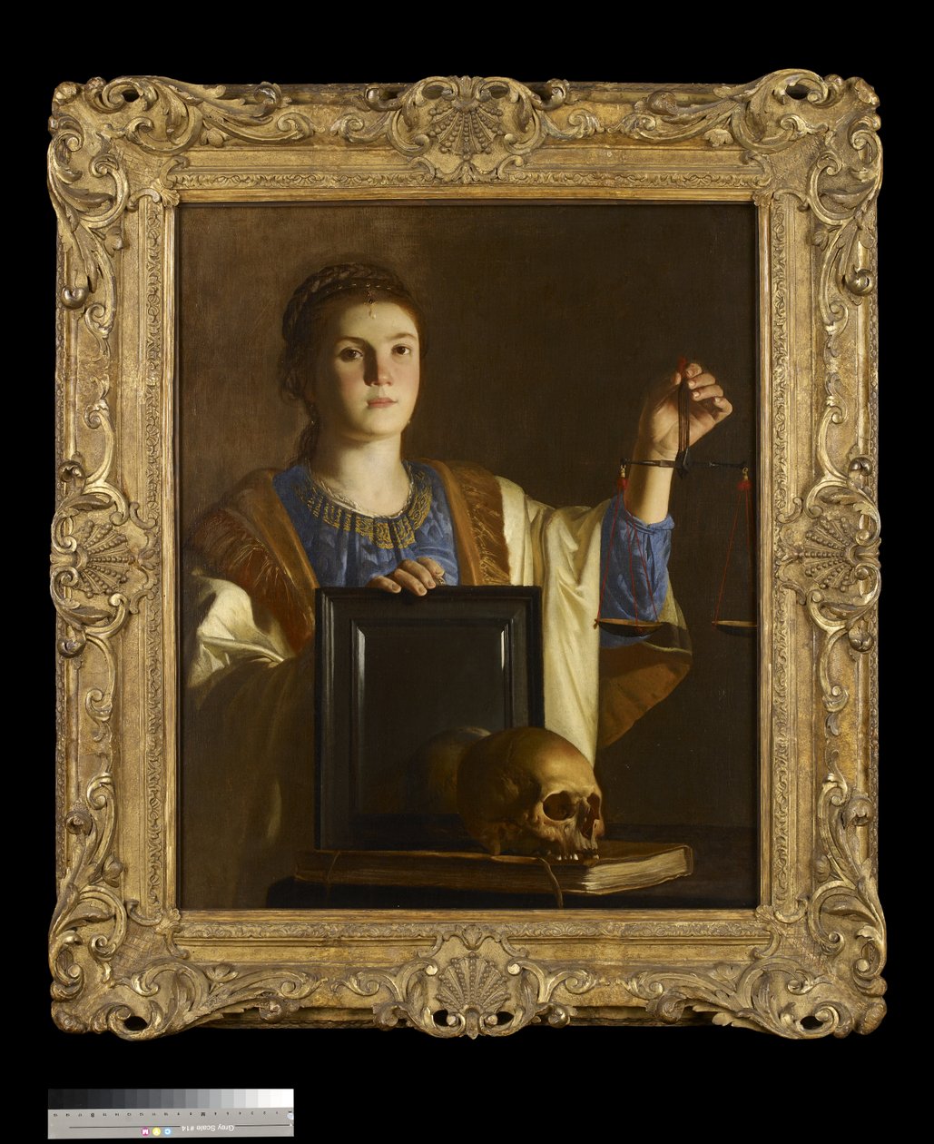 Waarheid presenteert een spiegel aan de ijdelheden van de wereld, c.1630 door Nicolas Tournier