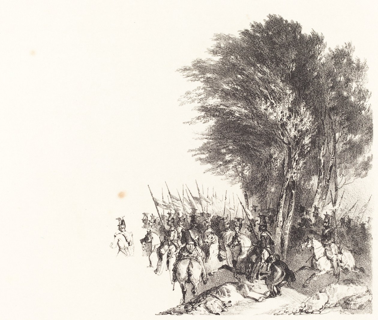 Lanciers op Mars (Lanciers en Marche) door Nicolas Toussaint Charlet