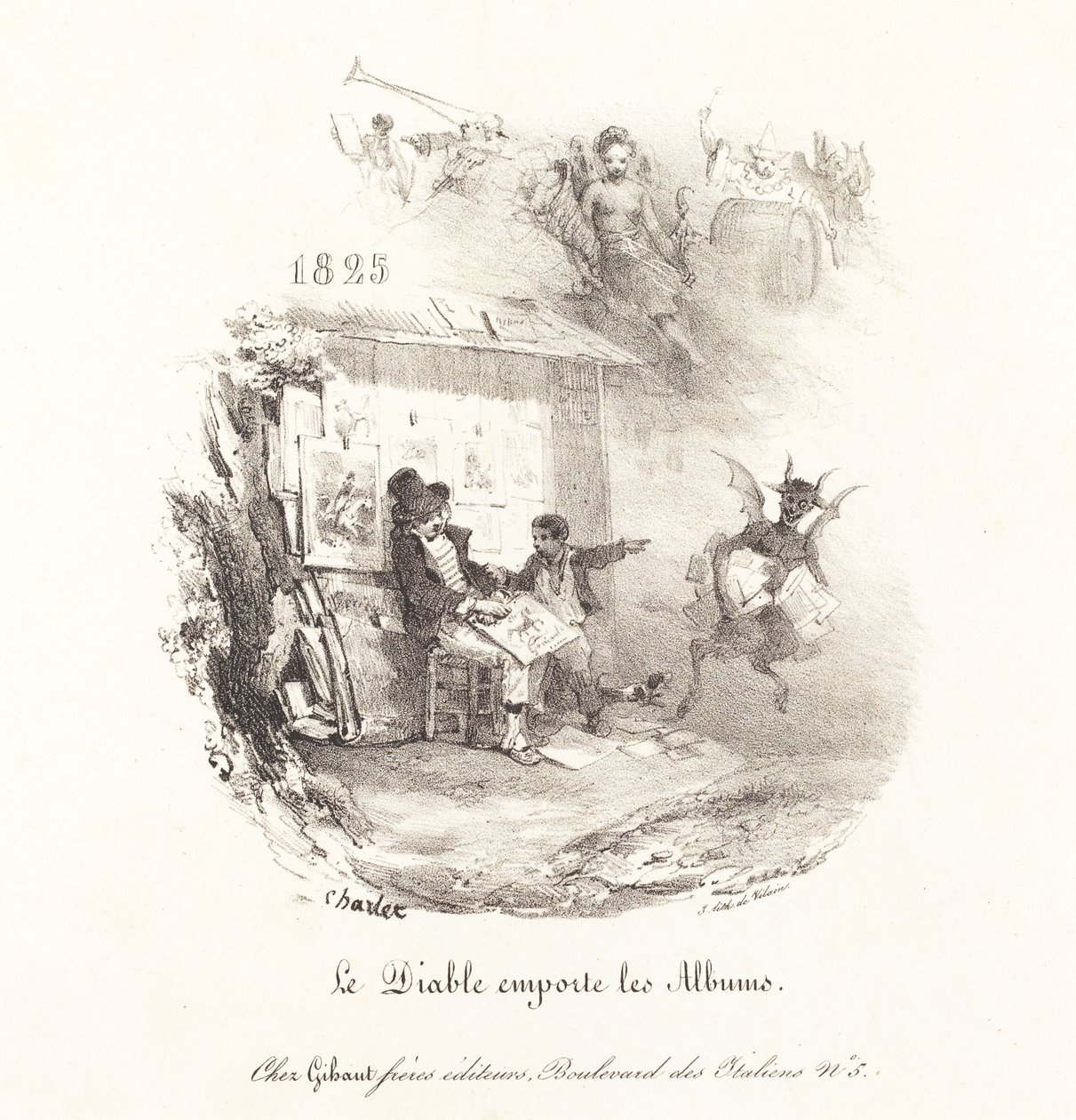 De duivel neemt de lithografiealbums mee door Nicolas Toussaint Charlet