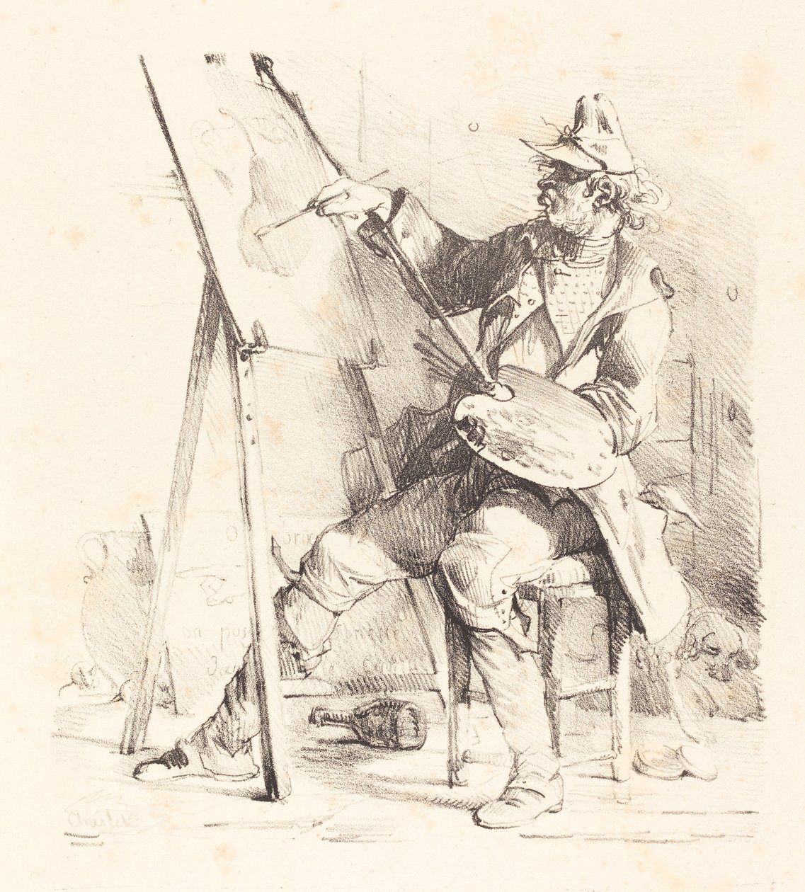 De Uithangbord Schilder door Nicolas Toussaint Charlet