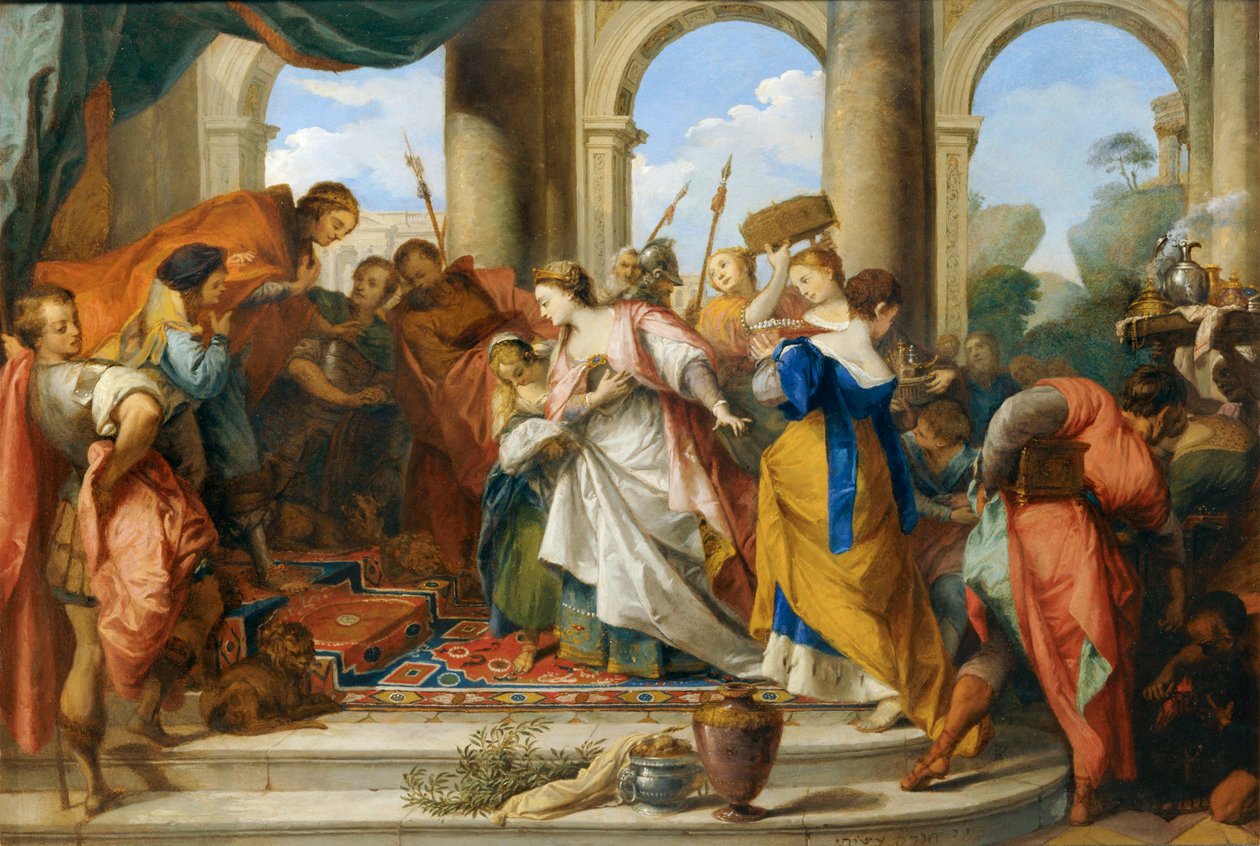 Salomo en de koningin van Sheba ... door Nicolas Vleughels