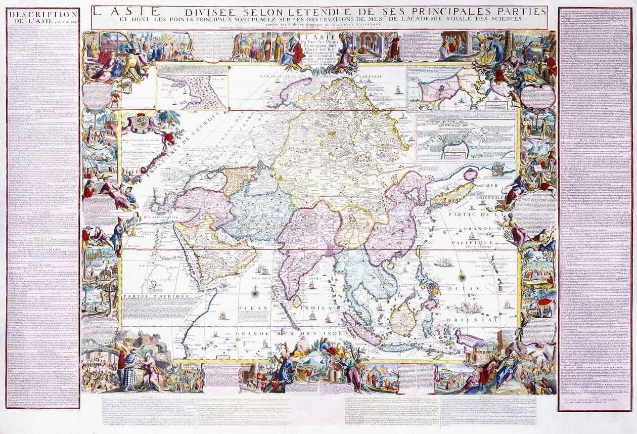 Kaart van Azië, 1740 door Nicolas de Fer
