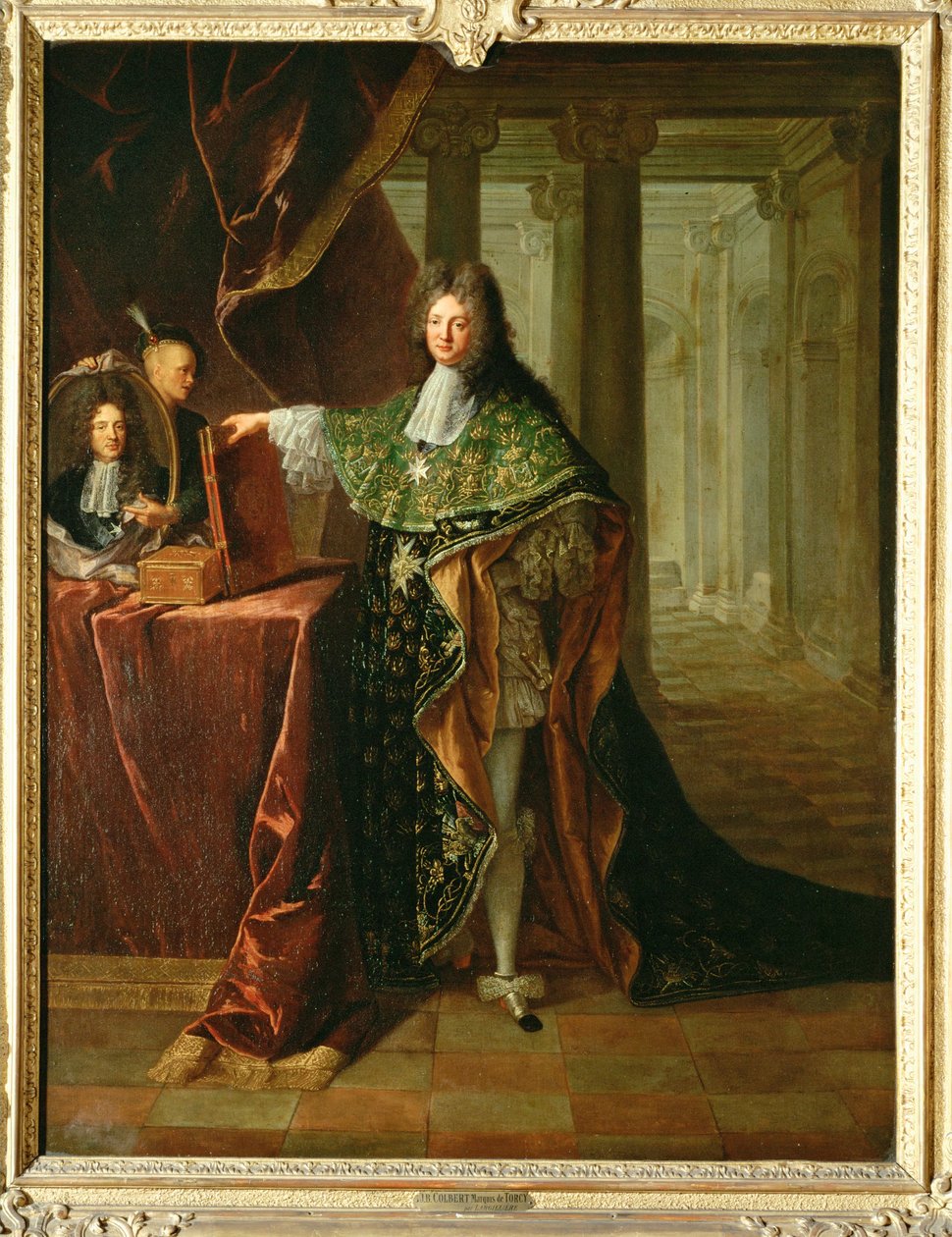 Jean-Baptiste Colbert, markies de Torcy, neef van de grote Colbert ;minister en diplomaat in dienst van Lodewijk XIV ... (schilderij op doek) door Nicolas de Largillière