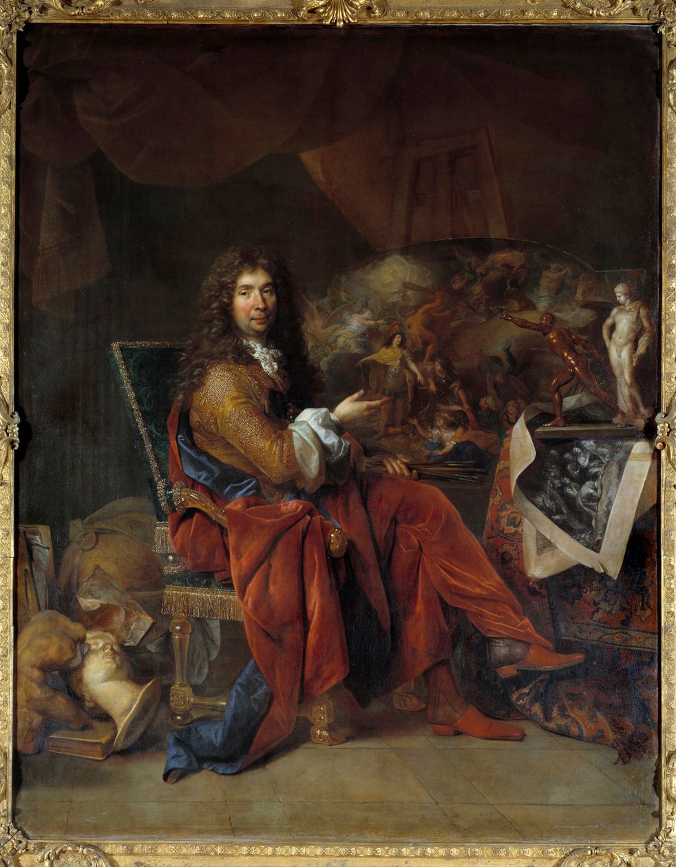 Portret van Charles Lebrun, eerste schilder van koning Lodewijk XIV door Nicolas de Largillière