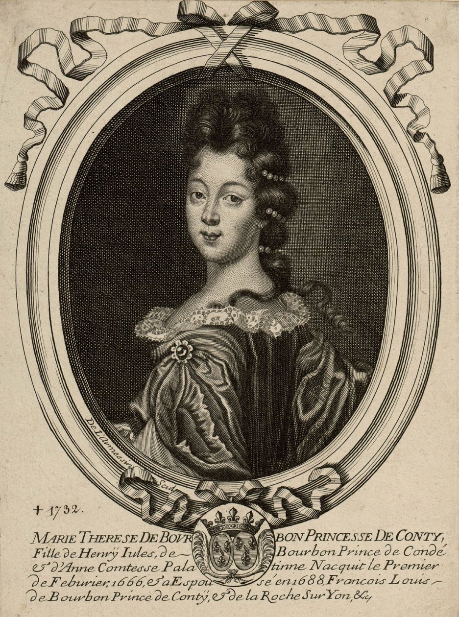 Marie Therese de Bourbon, prinses van Conti door Nicolas de Larmessin