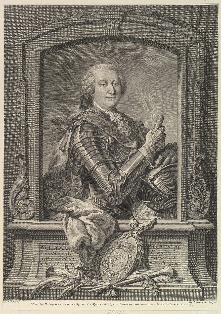 Portret van Maarschalk de Lowendal door Nicolas de Larmessin