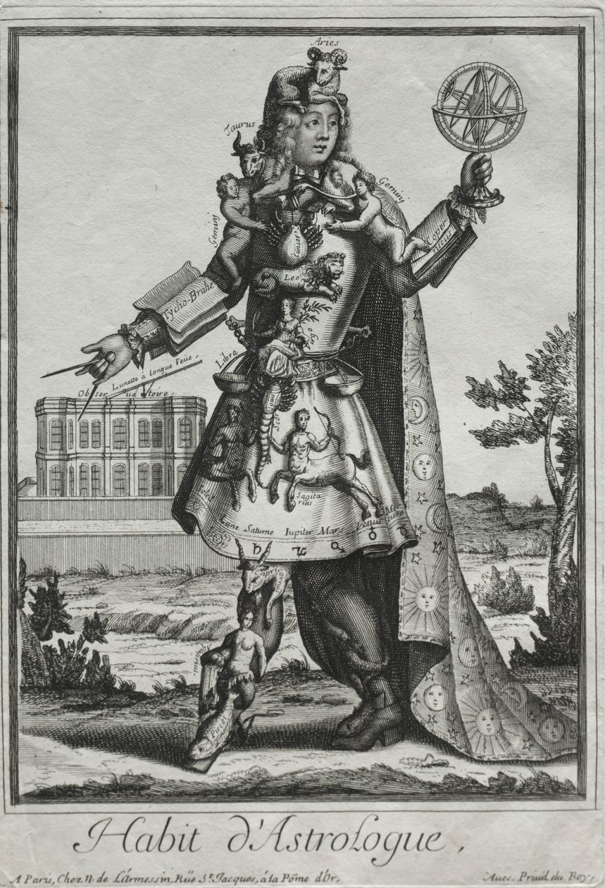 Fantasierijke Kostuums: Kostuum van de Astroloog, ca. 1690 door Nicolas de Larmessin II