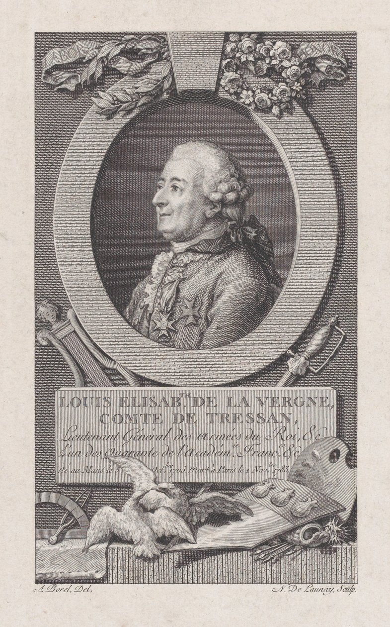 Portret van Louis Elisabeth de La Vergne, Comte de Tressan door Nicolas de Launay