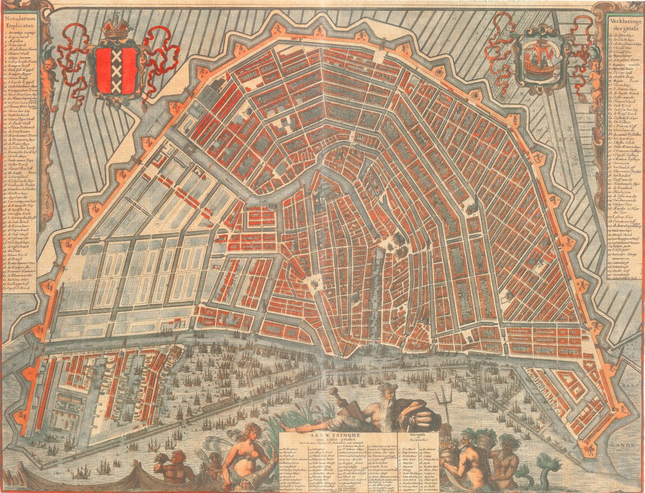 Kaart van Amsterdam in 1692 door Nicolaes Visscher
