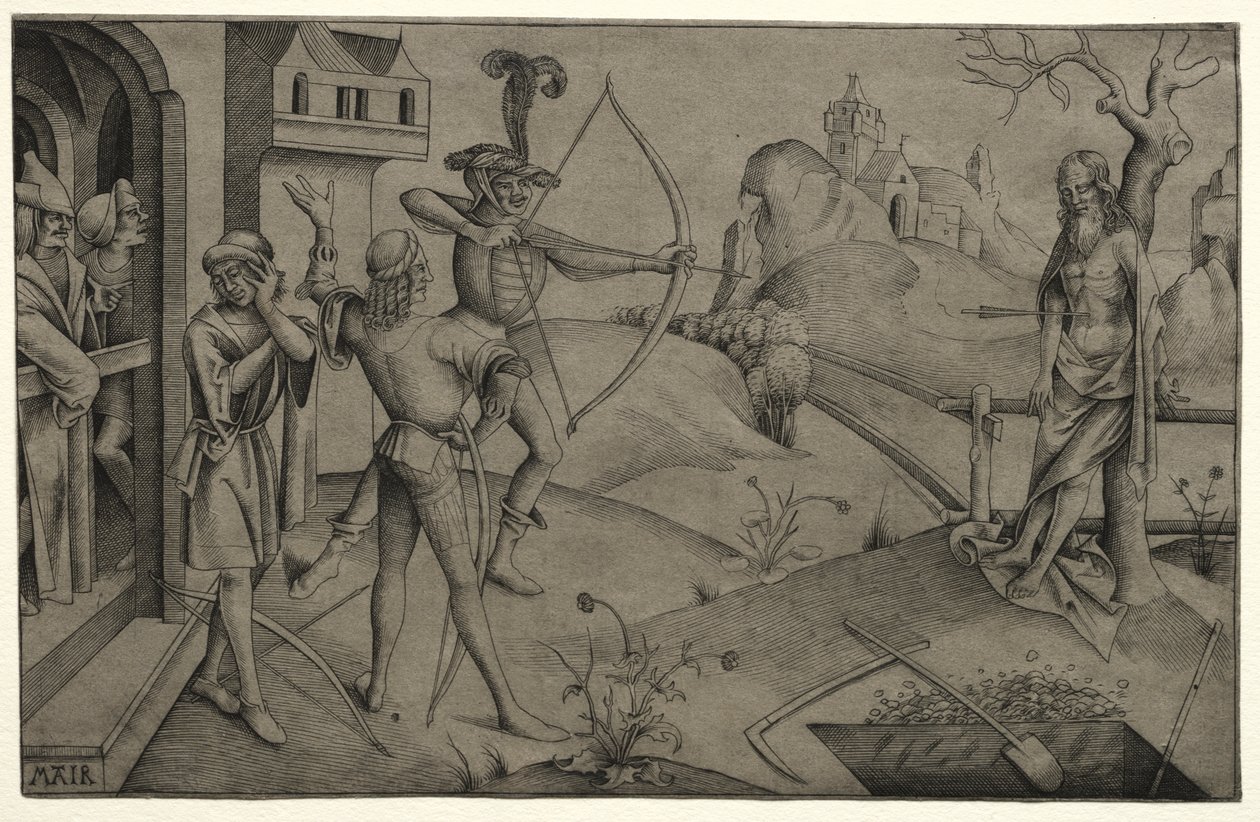 De Zonen van de Koning Schieten op het Lichaam van hun Dode Vader door Nicolaus Alexander Mair von Landshut
