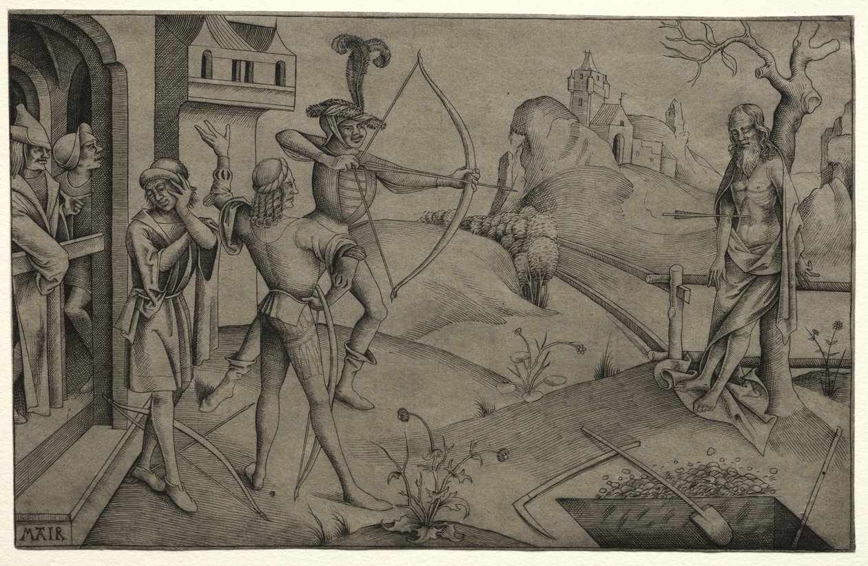 De Zonen van de Koning Schieten op het Lichaam van hun Dode Vader door Nicolaus Alexander Mair von Landshut