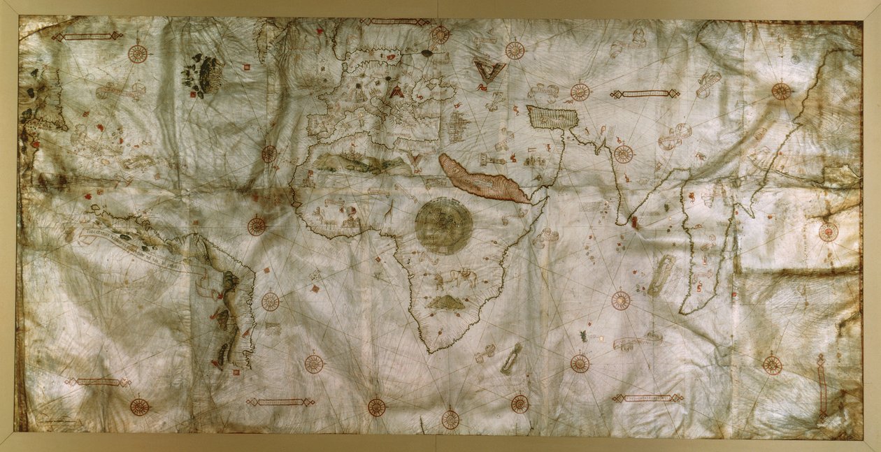 Planisfeer door Nicolas de Caverio door Nicolay de Caveri