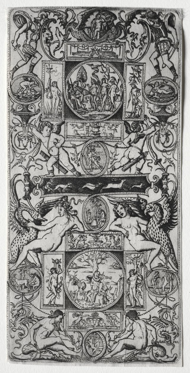 Orpheus en het oordeel van Parijs door Nicoletto da Modena