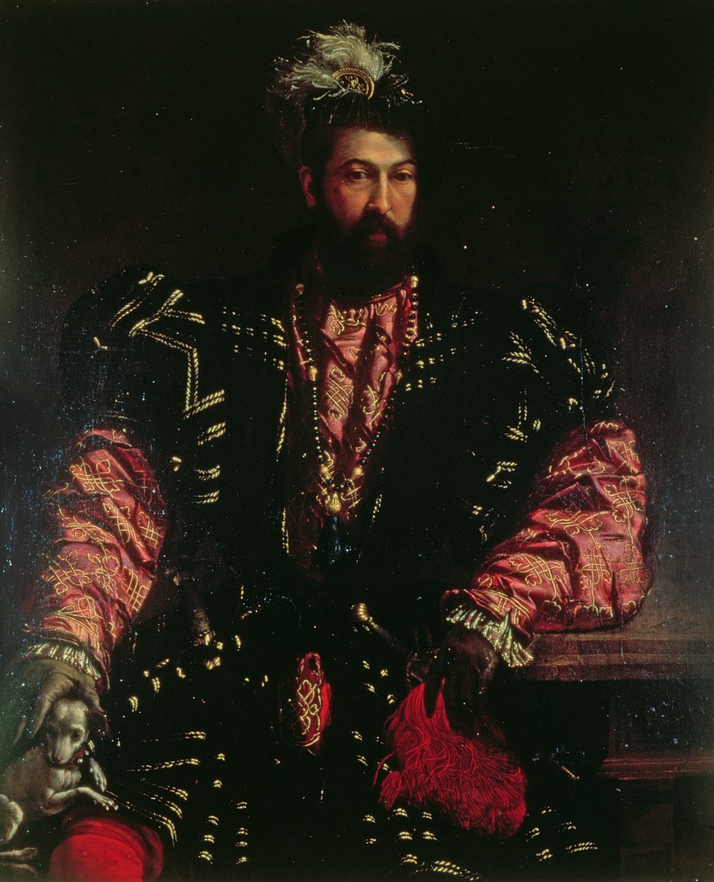 Portret van een onbekende man door Nicolo dell Abate