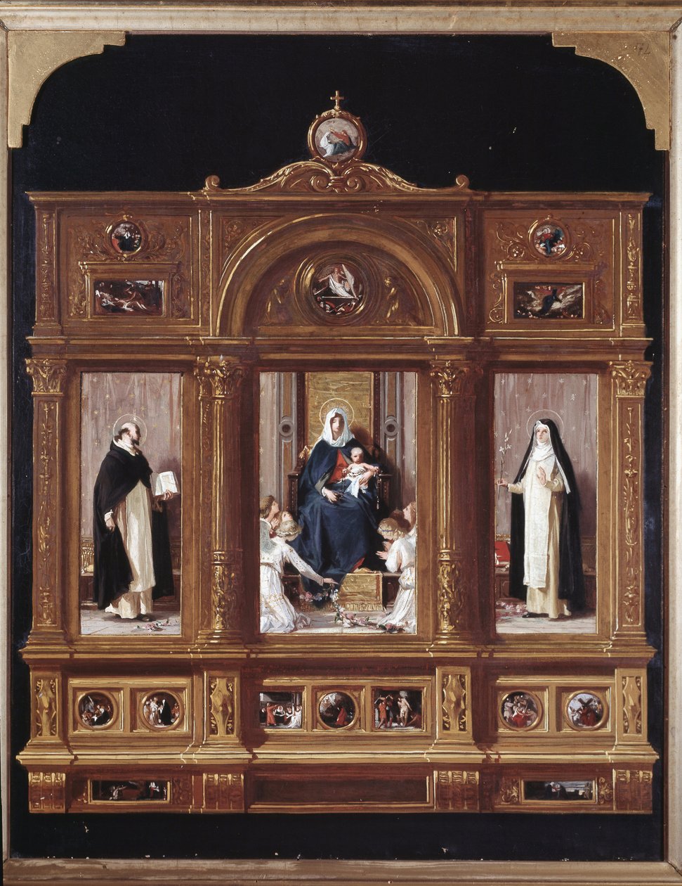 Maagd van de rozenkrans door Nicolo Barabino