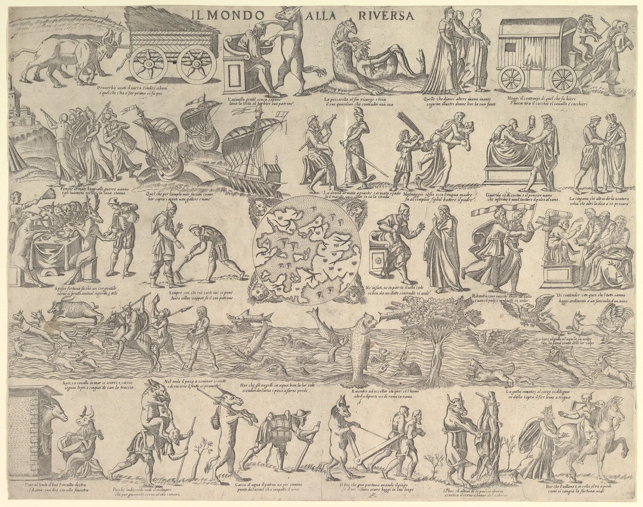 De wereld op zijn kop Il Mondo alla Riversa, 1552-79 door Nicolo Nelli