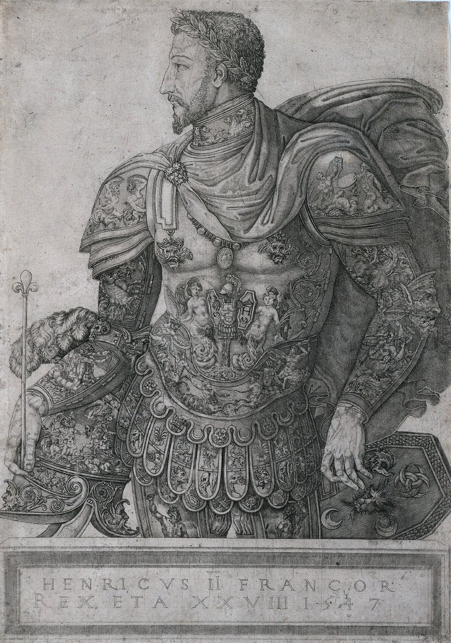Hendrik II, koning van Frankrijk, op 28-jarige leeftijd door Nicolo della Casa