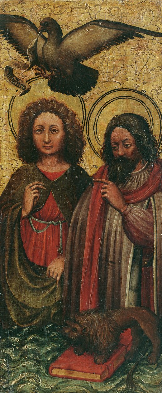 De evangelisten Johannes en Markus door Niederländischer Maler