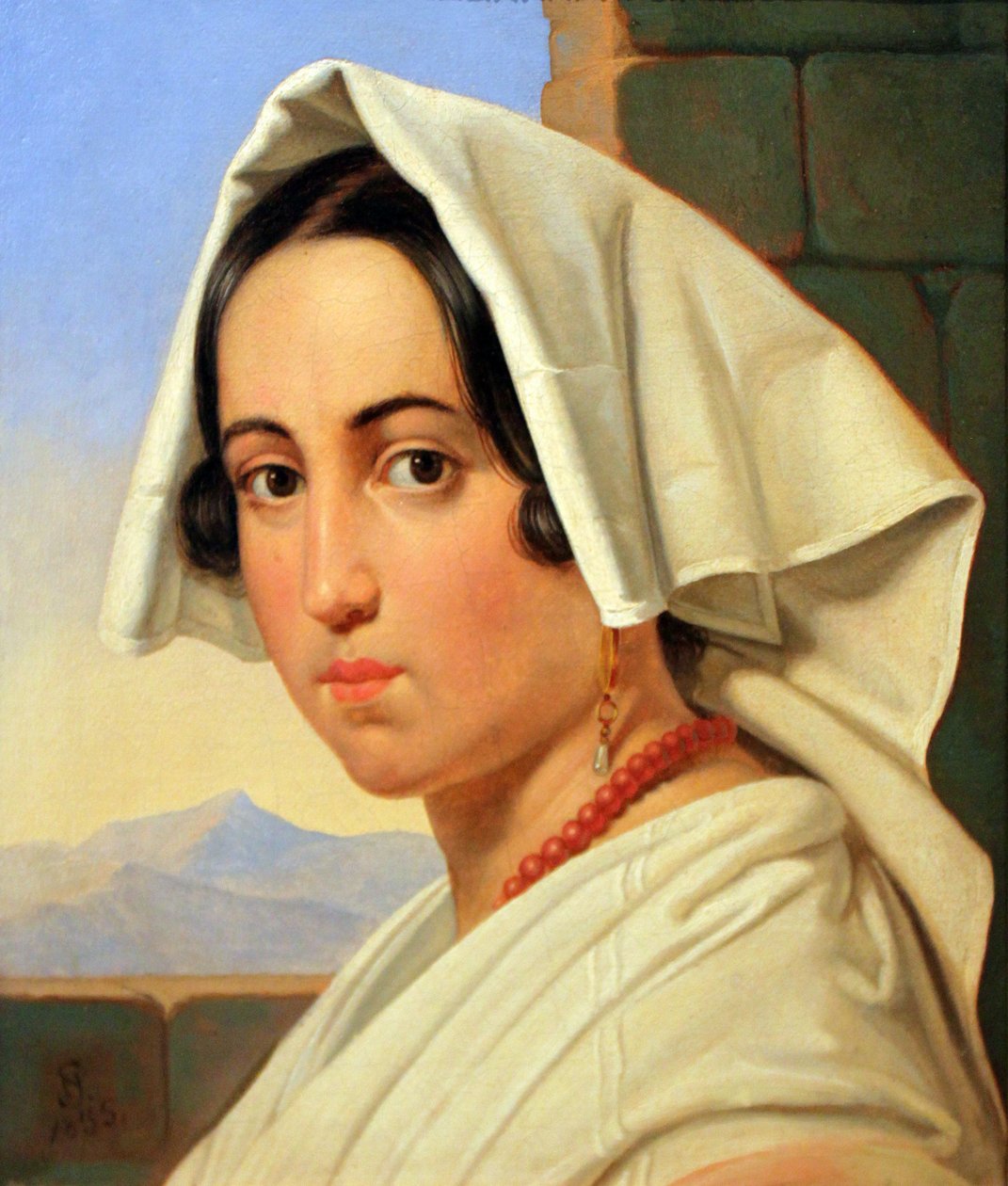 Portret van een Jonge Italiaanse Vrouw door Niels Simonsen