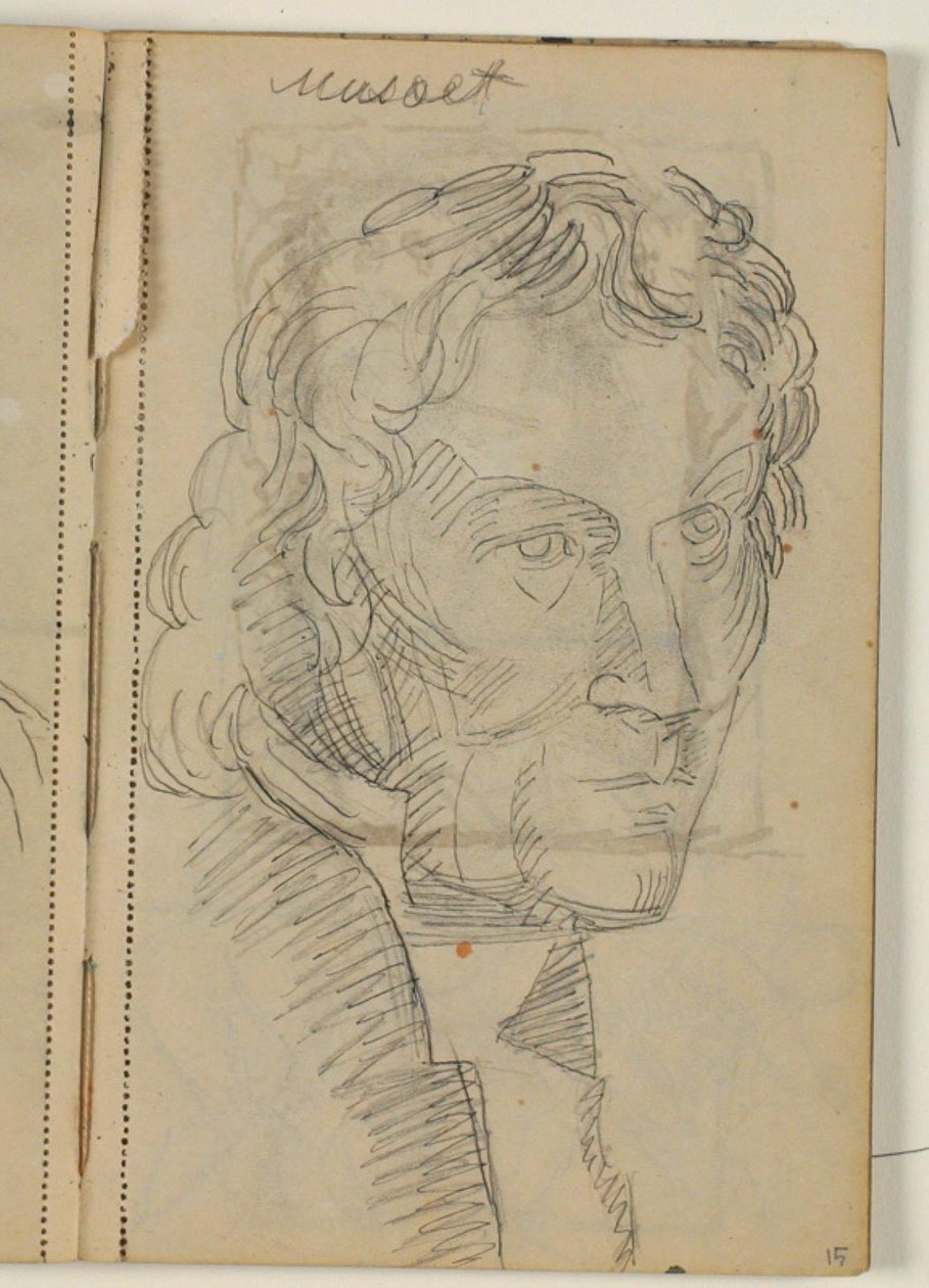 Studie van Thorvaldsen naar Eckersbergs schilderij (1814) door Niels Larsen Stevns
