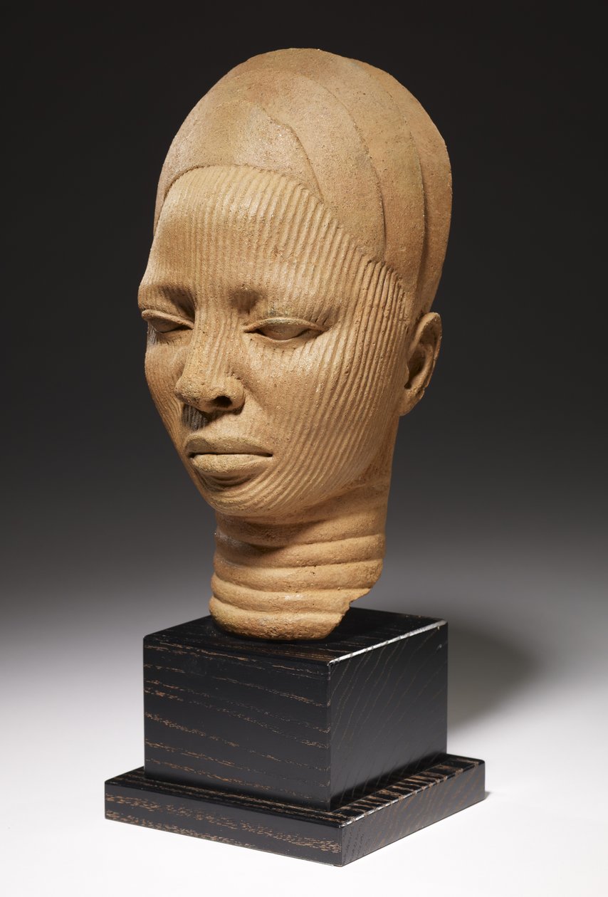 Heiligdomshoofd, Yoruba Cultuur, Nigeria (terracotta) door Nigerian