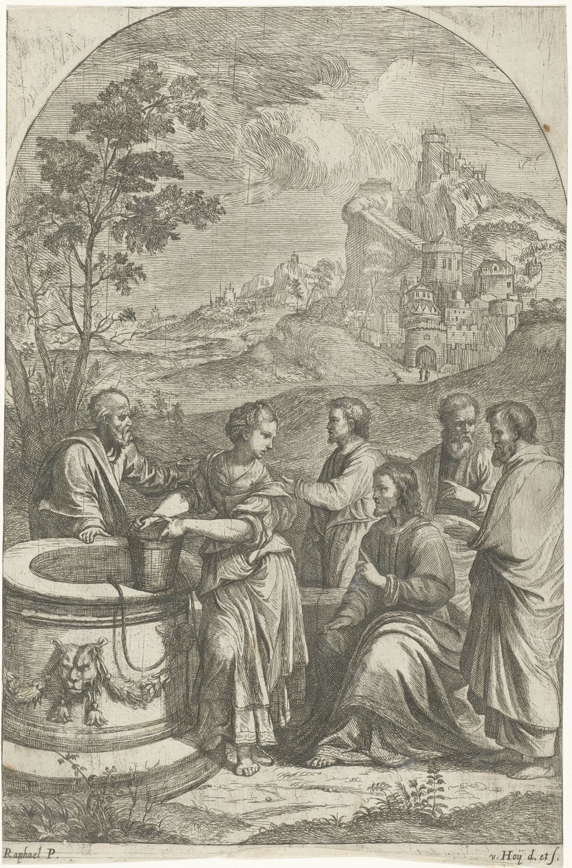 Christus en de Samaritaanse vrouw door Nikolaas van Hoy