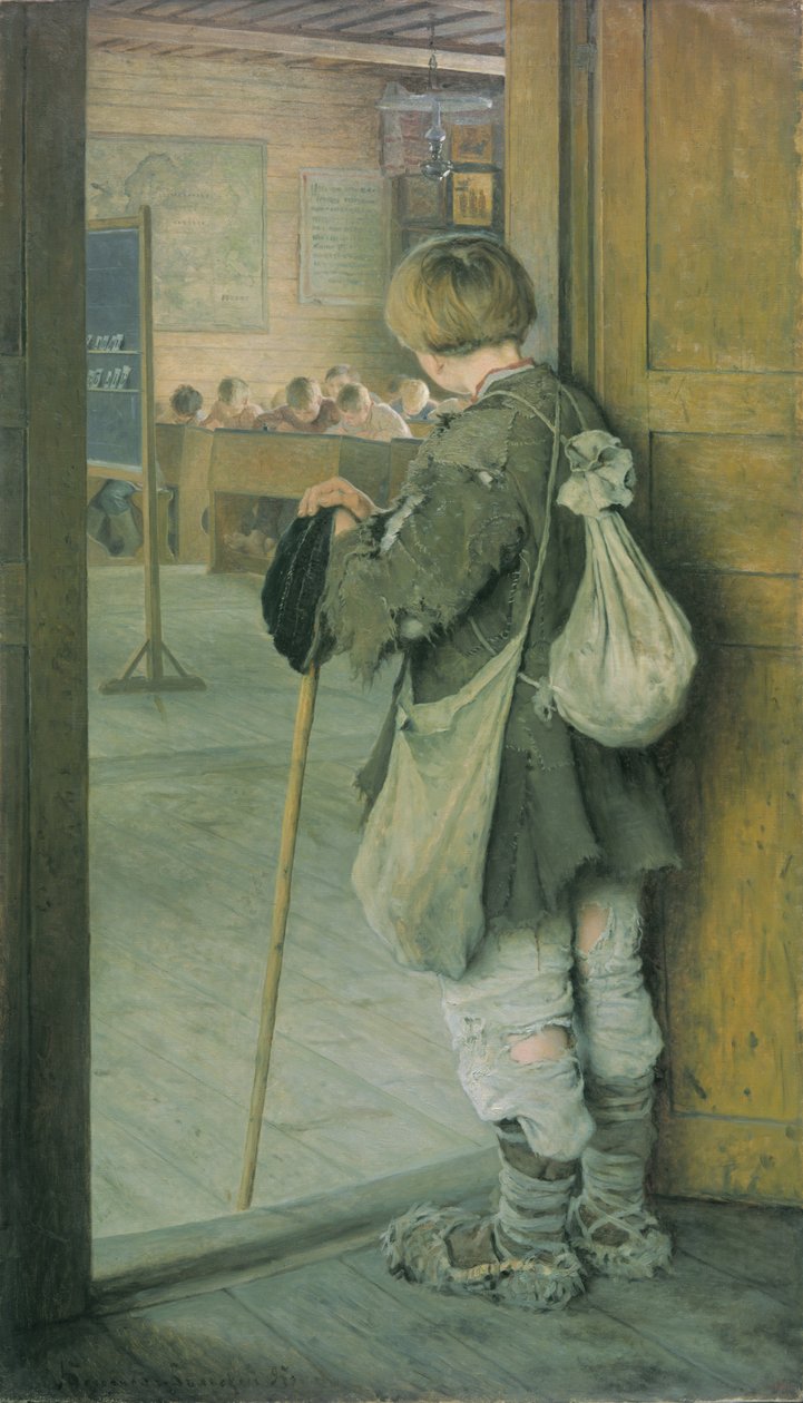 Op de drempel van de school door Nikolai Petrovich Bogdanov-Belsky