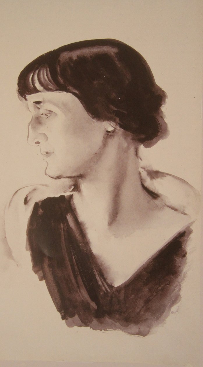 Portret van de dichteres Anna Achmatova 1889-1966, 1928 door Nikolai Adrianovich Tyrsa