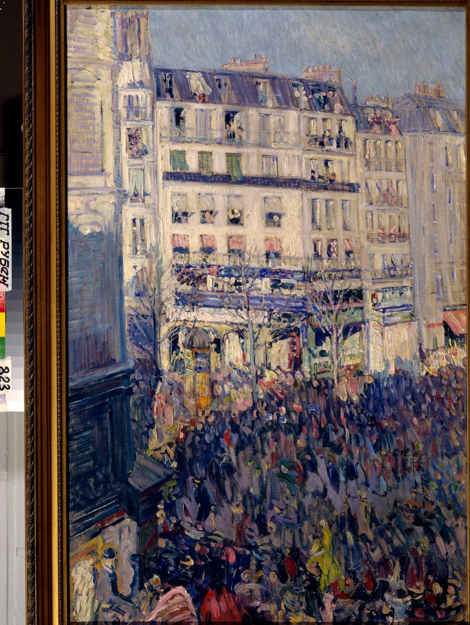 Mardi gras in Parijs door Nikolai Alexandrovich Tarkhoff