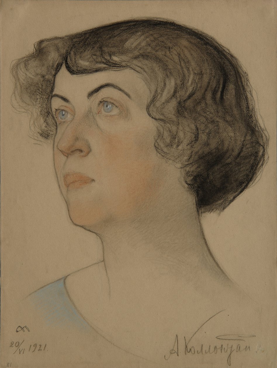 Portret van Alexandra Mikhailovna Kollontai 1872-1952 door Nikolai Andreevich Andreev
