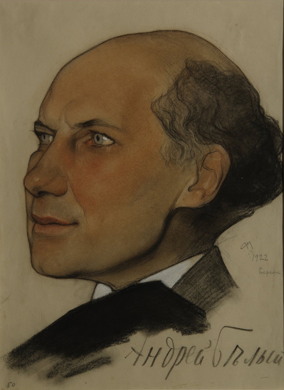 Portret van de dichter Andrei Bely 1880-1934, 1922 door Nikolai Andreevich Andreev