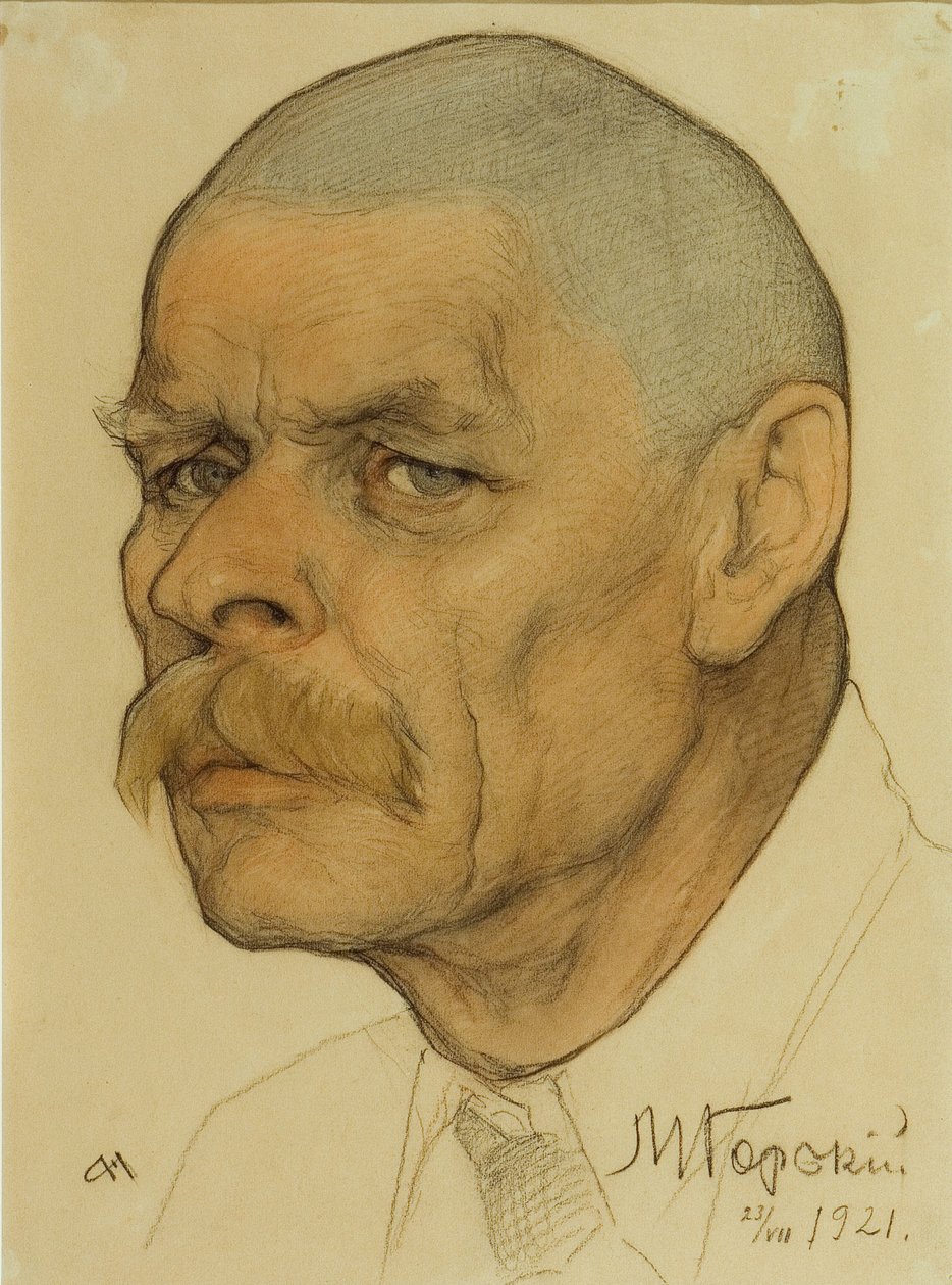 Portret van de auteur Maxim Gorky 1868-1939, 1921 door Nikolai Andreevich Andreev