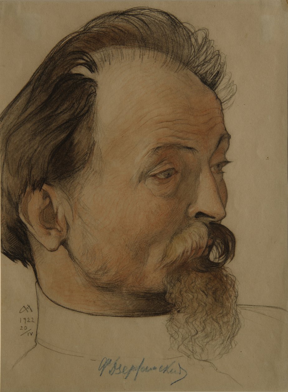 Portret van de politicus Felix E. Dzerzhinsky 1877-1926, de voorzitter van Cheka, 1922 door Nikolai Andreevich Andreev