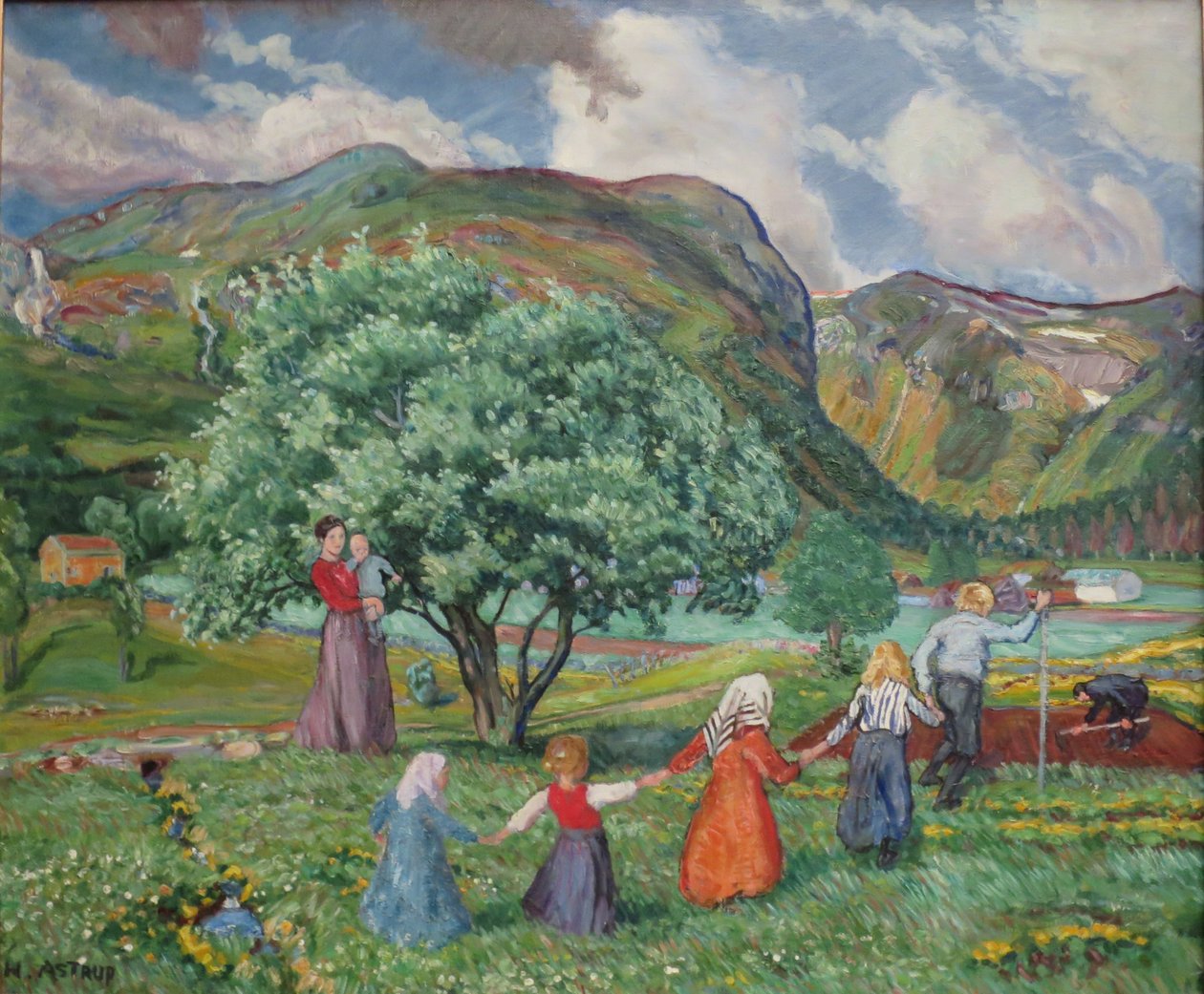 Noors Nynorsk:  Zomerwind en spelende kinderen
Noors Bokmål:  Zomerwind en spelende kinderen door Nikolai Astrup