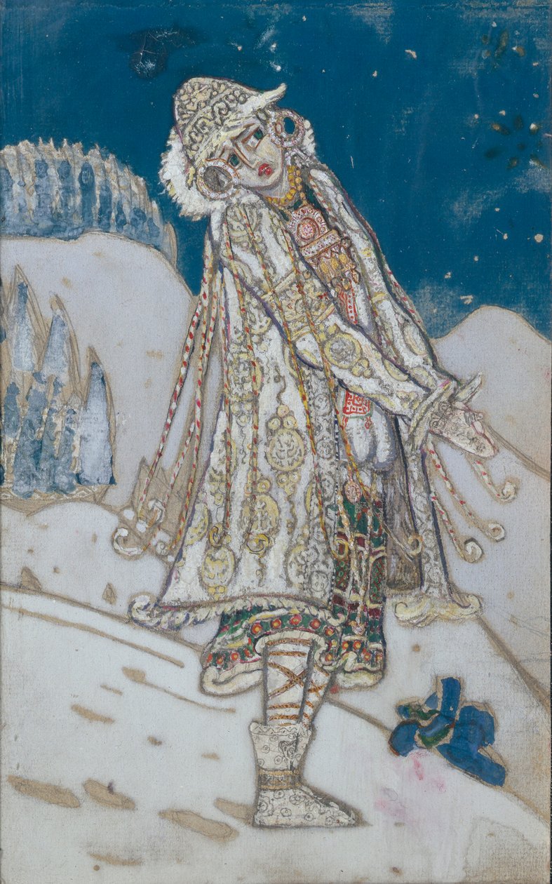 Kostuumontwerp voor het toneelstuk Sneeuwmeisje door A. Ostrovsky door Nikolai Konstantinowitsch Roerich