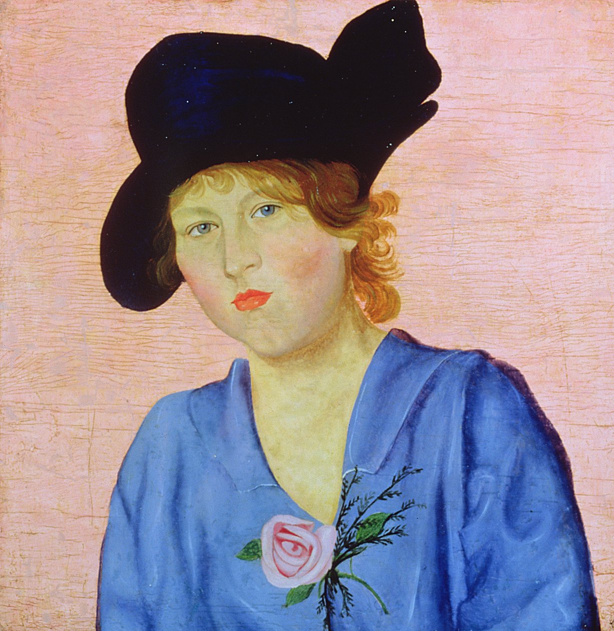 Portret van een vrouw in blauw door Nikolai Nikolaevich Popov