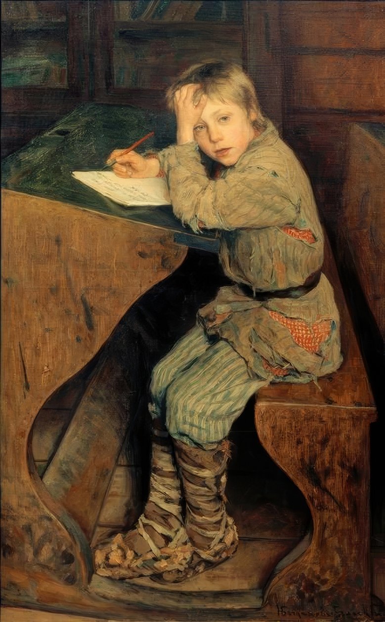 Zondagen in een dorpsschool door Nikolai P. Bogdanow Bjelski