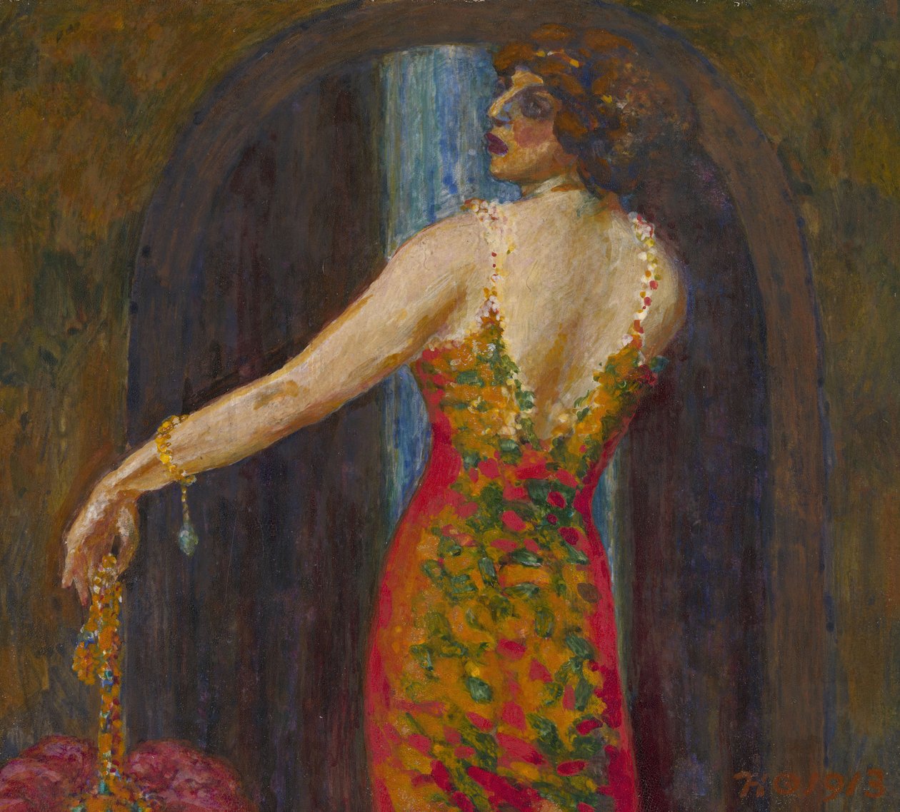 Portret van Evfimia Nosova, née Ryabushinskaya 1881-1960 door Nikolai Petrovich Feofilaktov