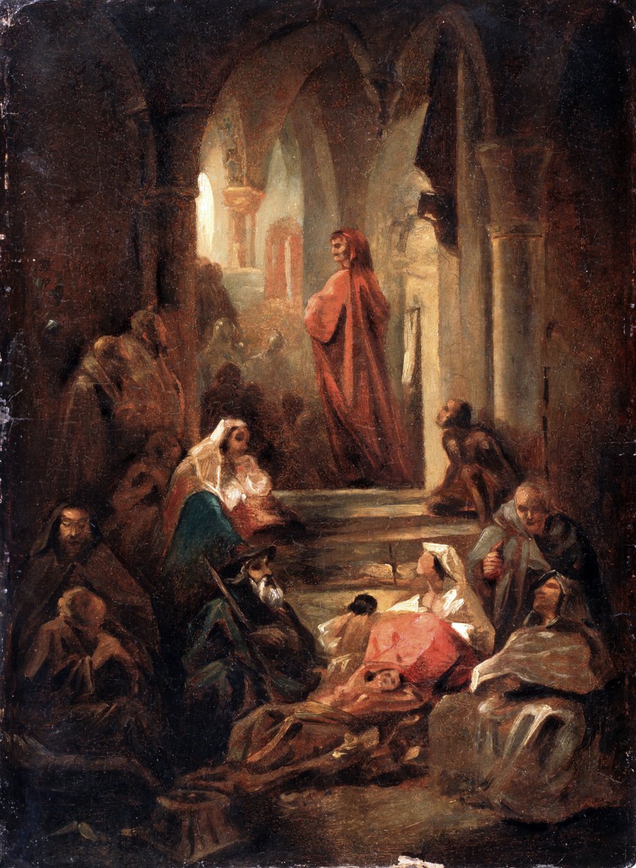 Een scène uit het leven van Dante Alighieri door Nikolai Petrovich Lomtev
