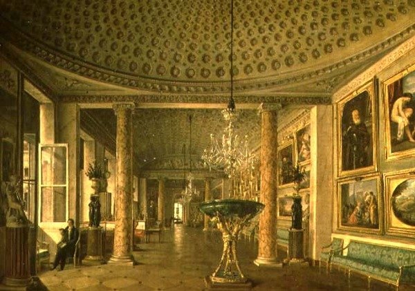 De Schilderijengalerij in het Stroganov Paleis, St. Petersburg door Nikolai Stepanovich Nikitin