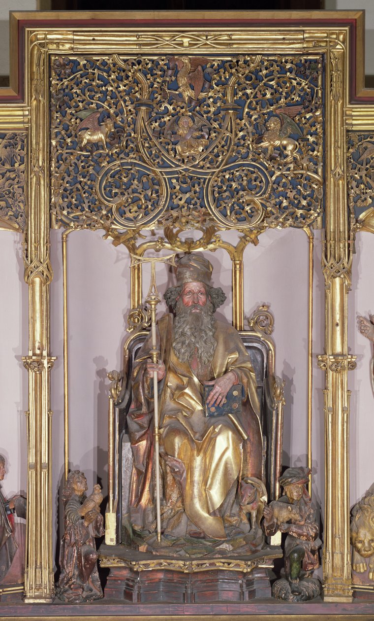 Isenheim Altaarstuk, Sint Antonius de Kluizenaar, c.1490 door Nikolaus Hagenauer