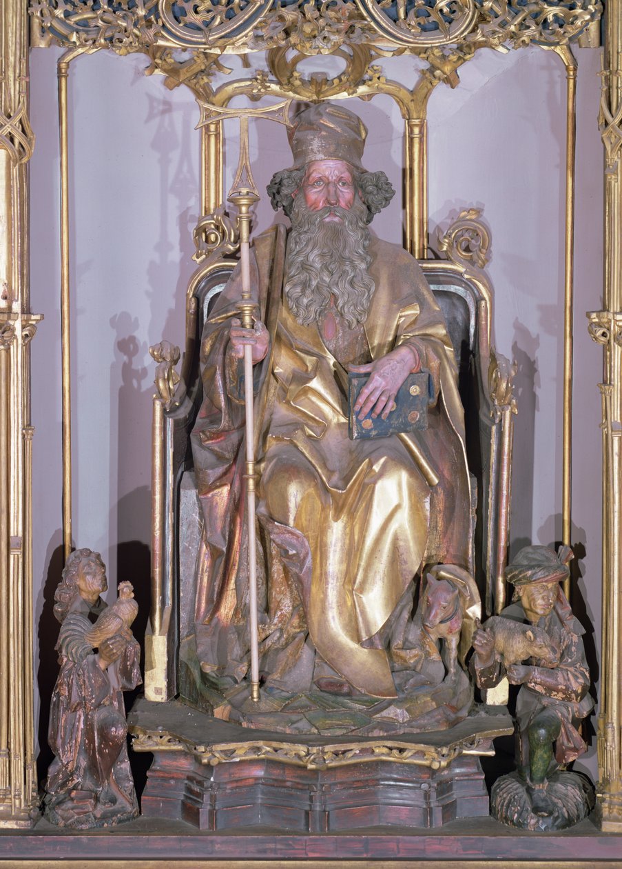 Isenheim altaarstuk, Sint Antonius de Kluizenaar (detail van Sint Antonius) door Nikolaus Hagenauer