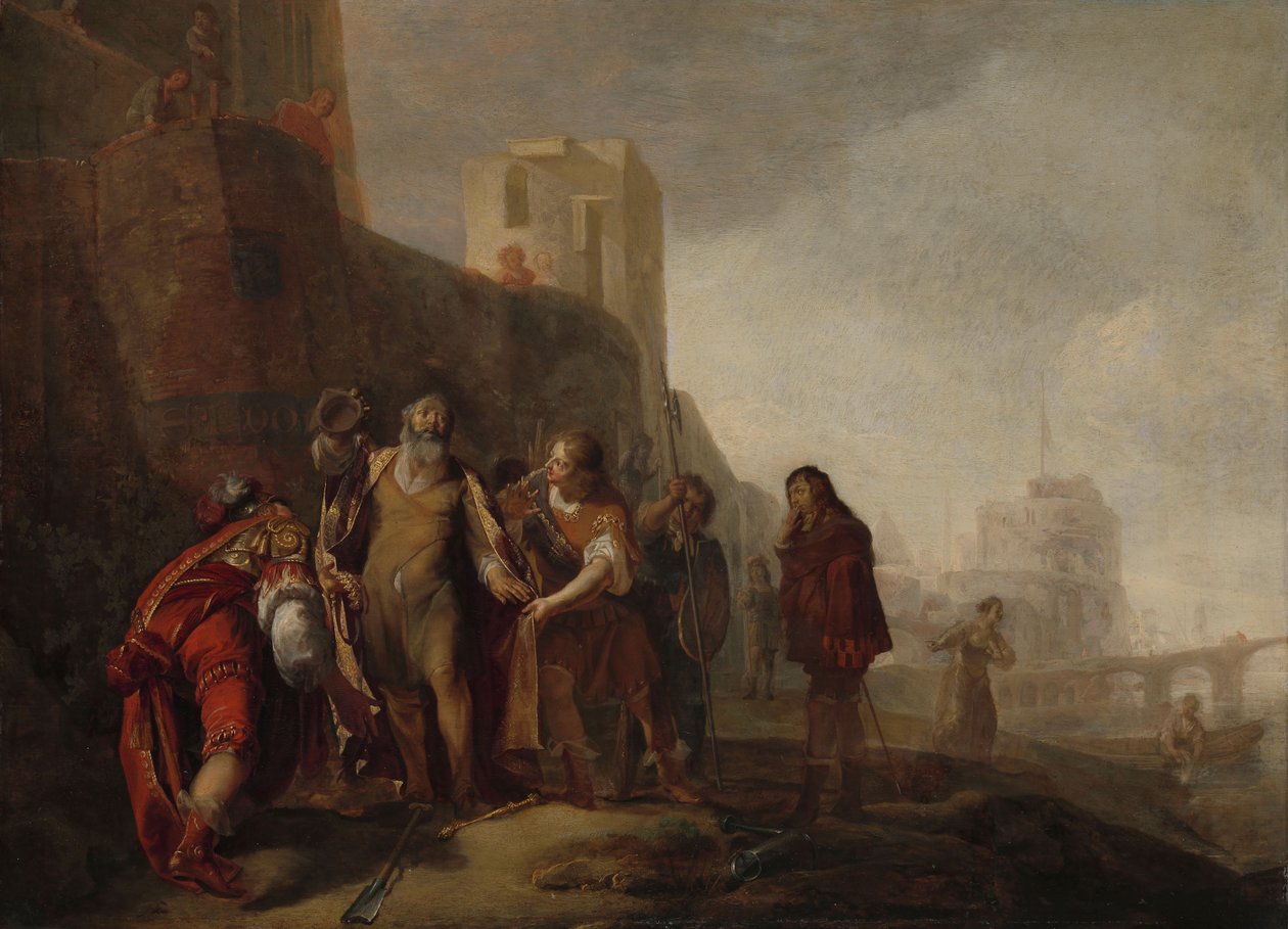 De Gezanten van Alexander de Grote Bekleden de Tuinman Abdalonymus met de Insignia van het Koningschap van Sidon, ca. 1645-50 door Nikolaus Knüpfer