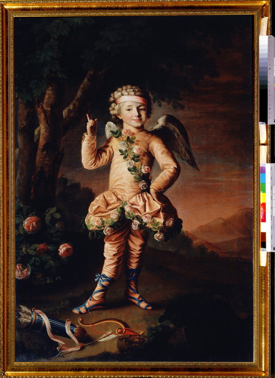 Portret van Ivan Yakimov als Cupido door Nikolay Ivanovich Argunov