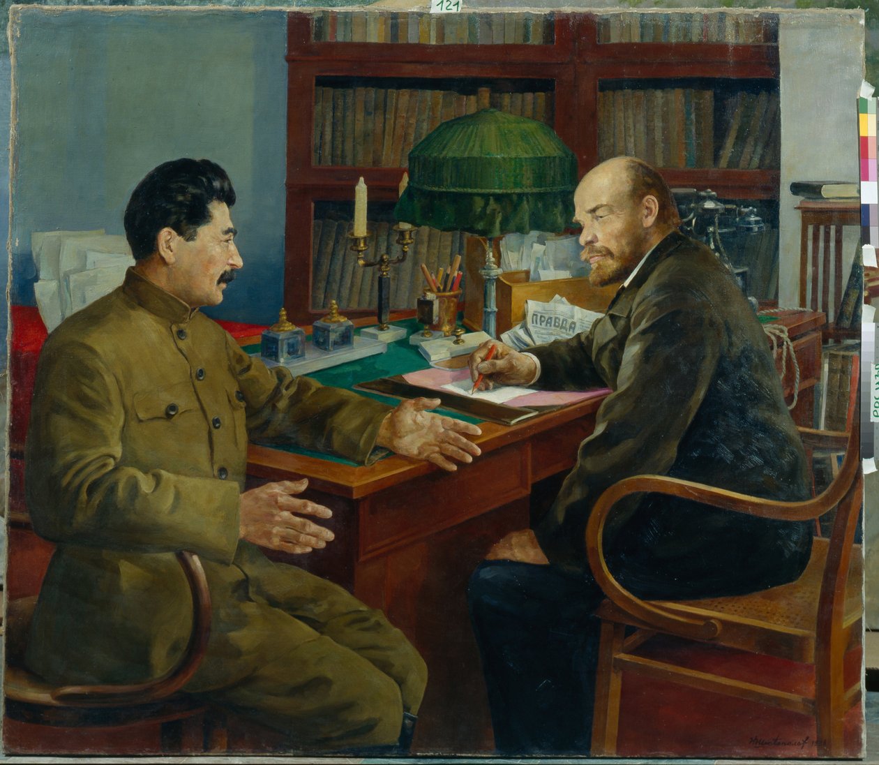 Lenin en Stalin door Nikolay Ivanovich Shestopalov